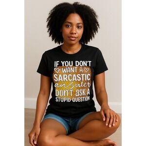 LG Gildan Black Tee- Sarcastic Design